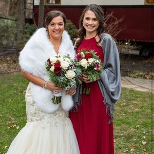 AZAZIE high neck dress in burgundy